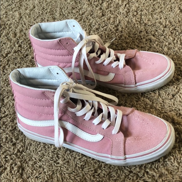 light pink and white vans